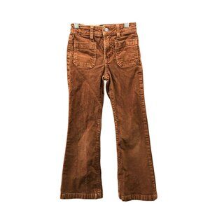 Gap Girls Size 6 Slim Flare High Rise Corduroy Jeans Pants Tan Brown